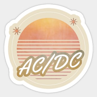 acdc ll retro 80s moon Sticker